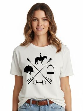 Equestrian Icon Graphic Tee - White